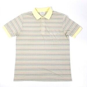 Vintage Target 90s Yellow Striped Ringer Short Sleeve Polo Shirt Mens Medium y2k